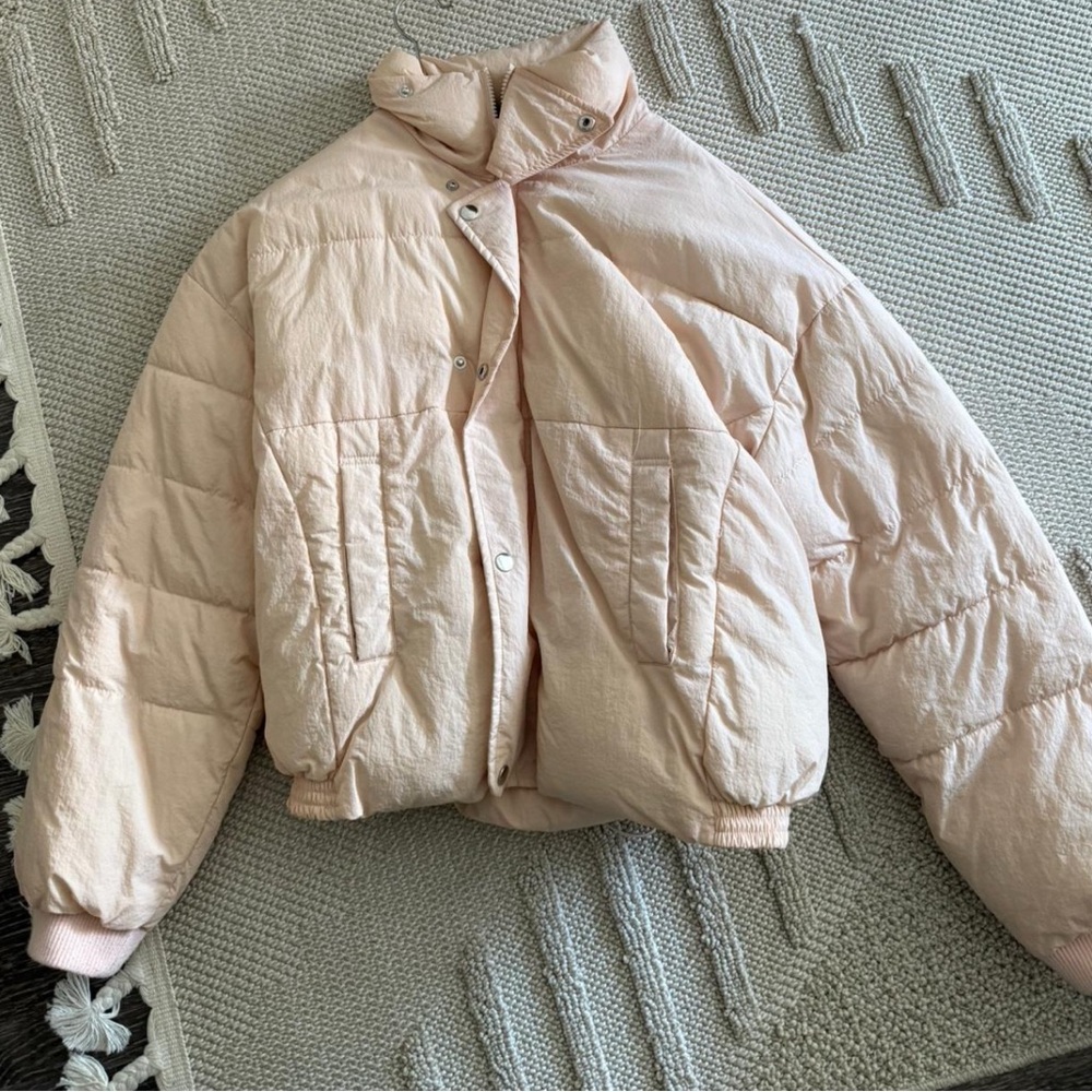 Free People Light Pink Puffer Jacket
